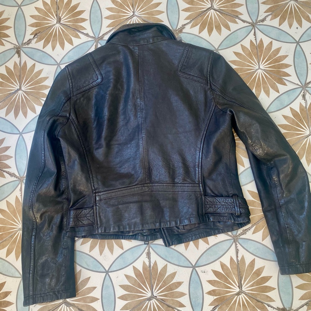 EUC Mauritius Black leather moto jacket in soft, supple leather 🧥 - Picture 7 of 15